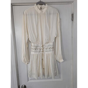 Ramy Brook Stella Corset Mini Dress women's size small cream gold